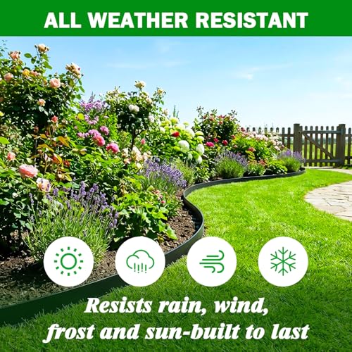No Dig Landscape Edging 2 Inch x 100 FT, Heavy Duty Flexible Plastic Garden Border with 150 Spiral Spikes, Lawn Edging for Flower Beds, Walkways, Tree Rings, Mulch Beds and Landscaping, Black - style: 2 Inch × 100FT