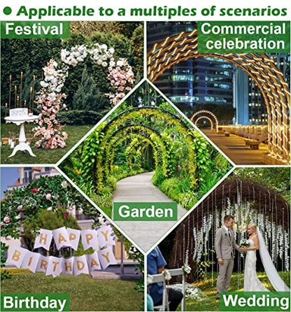 Queension Extra Large Garden Arch 7.2Ft Wide 9.2Ft High, Black - color: Black, size: 9.2FT