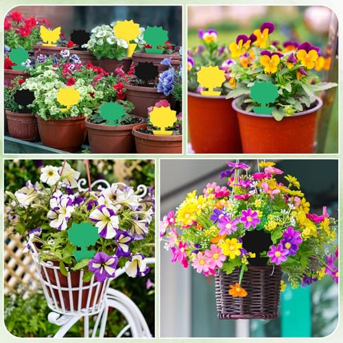 60 Pack Fruit Fly Traps Fungus Gnat Sticky Traps Yellow Black Green Plant Fly Stickers Double Side with Shovel for Indoor Outdoor Kitchen Garden Houseplant Flying Bug Insect (Flower) - style: Flower
