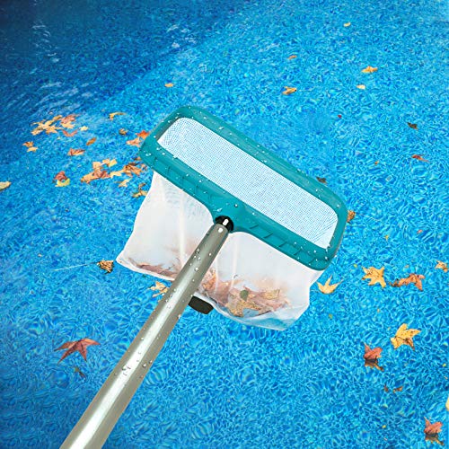 POOLWHALE Professional Pool Skimmer Net, Heavy Duty Swimming Leaf Rake Cleaning Tool with Deep Fine Nylon Mesh Net Bag - Fast Cleaning,Easy Scoop Edge,Debris Pickup Removal (No Pole) (Pack of 2) - size: Pool Rake (Pack of 2)