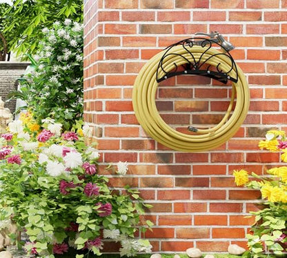Fire Beauty Wall Mount Metal Garden Hose Holder Outdoor Iron Storage Hanger - style: Wall-Mounted