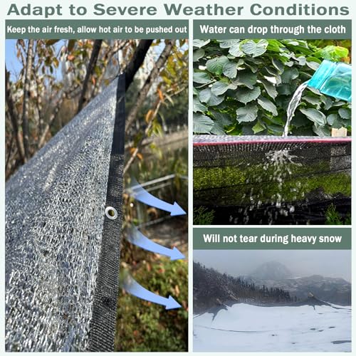 85% Aluminet Shade Cloth with Grommets 10 x 14FT Reflective Sun Shade Tarp - size: 10 ft x 14 ft