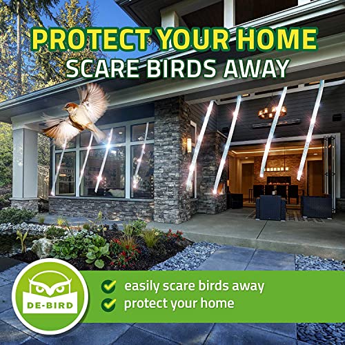 De-Bird Scare Tape - Weatherproof Reflective Tape - Seagull Reflective Ribbon for Balcony & Patio Deterrent - Reusable Goose Deterrent Scare Ribbon - 125 Ft Roll, Garden Style - size: 125 Ft Roll