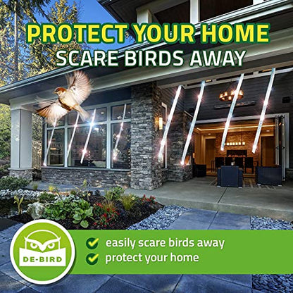 De-Bird Scare Tape - Weatherproof Reflective Tape - Seagull Reflective Ribbon for Balcony & Patio Deterrent - Reusable Goose Deterrent Scare Ribbon - 125 Ft Roll, Garden Style - size: 125 Ft Roll