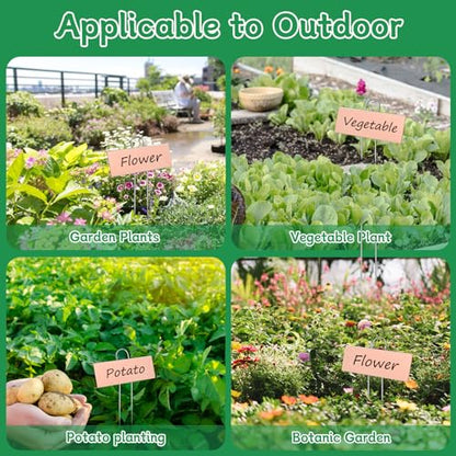 WSICSE 50-Pack Metal Plant Labels, 10.6In Rose Gold Garden Markers with Pen - color: Gold