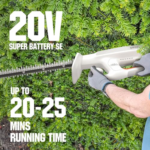 Litheli 20V Cordless Hedge Trimmer, 16" Dual Action Hardened Steel Blade (5/8" Cut), 3.75 LBS Lightweight Bush Trimmer with 2.0Ah Battery, for Hedges, Shrubs, Garden & Yard Trimming