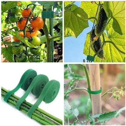 2 Rolls Reusable Nylon Plant Ties Loop Hook Garden Support Tape, (Black) - color: Black