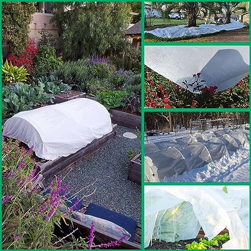 Garutom Plant Covers Freeze Protection 10ft x 33ft 1.1 oz Frost Cloth Plant Freeze Protection, Frost Blankets for Outdoor Plants Winter or Floating Row Covers Shade Cloth for Gardens, Vegetables - size: 10 x 33 ft