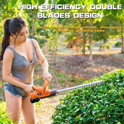 IRONFIST Cordless Hedge Trimmer, Compatible with DEWALT 20V MAX Batteries, 20" Brushless Electric Hedge Cutter, Lightweight & Portable for Hedges, Shrubs and Bushes (Battery Not Included)