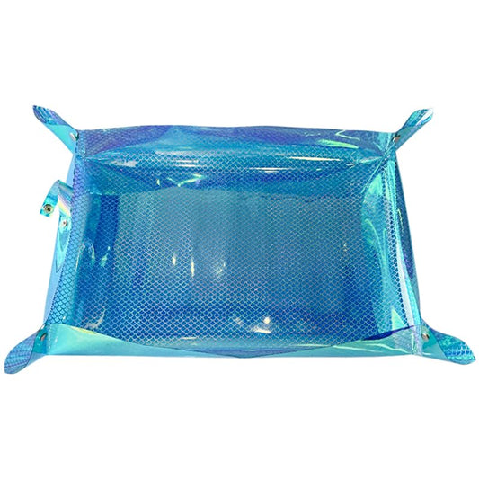 Kasepie Plant Repotting Mat, PVC, Foldable and Waterproof, Holographic Blue with Snowflake Design, 19 x 27 Inch (Blue+Fish Scale) - color: Blue+fish Scale