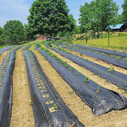 4ft x 100ft Durable Weed Barrier Fabric, 3.2oz Heavy-Duty Landscaping Fabric, Permeable Ground Cover for Garden, Lawn, and Outdoor Projects, Easy to Install, with 30 Staples - size: 4ft x 100ft