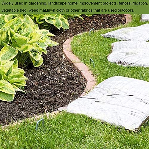 AAGUT Landscape Staples 6 Inch Galvanized Anti-Rust Garden Stakes 11 Gauge - color: Silver, size: 6'' x 200Pcs-11Ga
