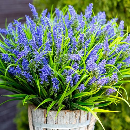AXYLEX Artificial Lavender Outdoor, 20 Bundles Fake Plants (Purple) - color: Purple