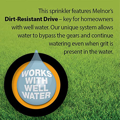 Melnor 65167AMZ XT Turbo Oscillating Sprinkler, 4,500 sq. ft., Quick Connect Bundle, 3-Way Adjustable, Black, Yellow (Pack of 12) - size: 3-Way Adjustable, style: Pack of 12