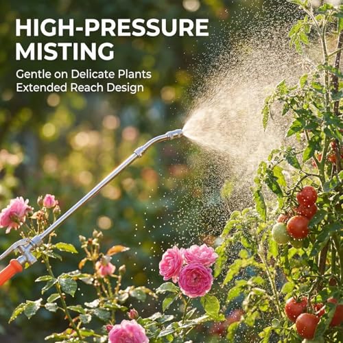 All Metal Sprayer Wand Replacement, Adjustable Garden Watering Wand, Stainless Steel Sprayer Nozzle, Pump Sprayer Wand for Gardening and Lawn Care