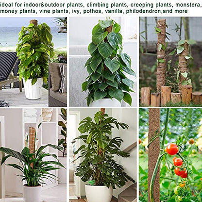 Fabulas Moss Pole 58.7 Inch - Monstera Plant Support 5 Pack, 17.5" and 12" Plant Stakes for Indoor Plants Coco Coir Moss Pole Sticks for Climbing Potted Live Plants, Pothos, Philodendron - size: moss pole 17.5"x3pcs, 12"x2pcs