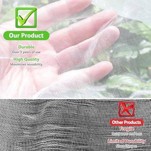JOJOLEE Garden Blueberry Bush Netting Cover, 2Pcs 5.9 x 5.9FT Insect Bird Nettings with Zipper and Drawstring, Protective Plant Cover Mesh Net Bags for Fruit Trees, Tomatoes, Flowers - size: 5.9FT x 5.9FT