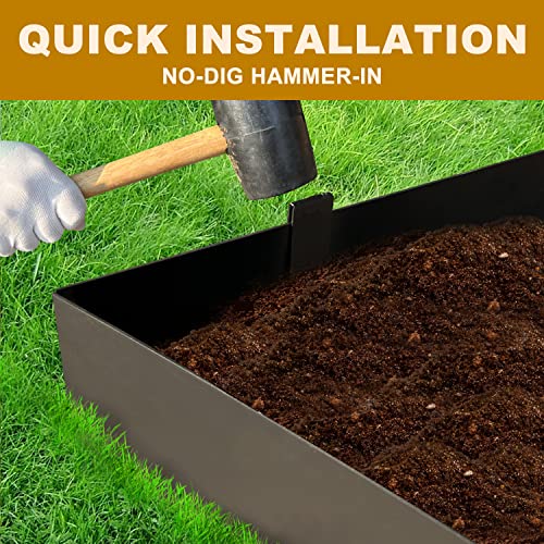 5 Pack - 40'' L x 6'' H Steel Landscape Edging Border Edging for Landscaping Metal Garden Edging Lawn Edging No dig Hammer in Edging for Gravel Yard Pathway(16.7FT Total Length) - color: 40'' L x 6'' H, style: 5 Pack