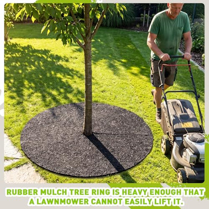 Peryiter 6 Pcs Rubber Mulch Tree Ring Protector Mat Weed Barrier, 36 in - style: 36 Inches