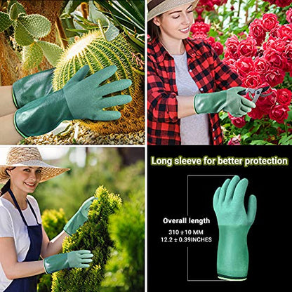 2 Pairs Women and Mens Rubber Coated Yard & Gardening Work Gloves for Gardening, Fishing, Clamming, Restoration Work - size: Small