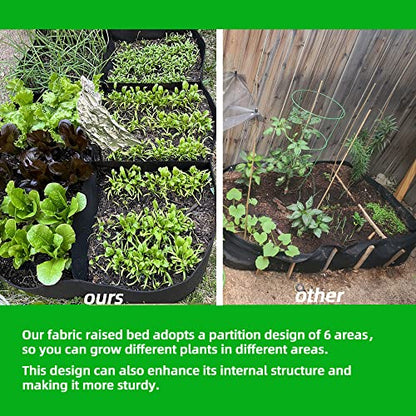 CJGQ Fabric Raised Garden Bed 4x2x1ft Garden Grow Bed Bags for Growing Herbs, Flowers and Vegetables 55 Gallon(2PACK)… - size: 4ft*2ft*1ft-2 Pack