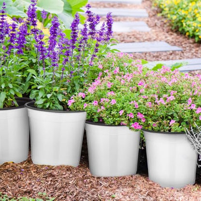 Havawish 150 Pcs 4 Inch Nursery Pots with Drainage Holes, White - color: White