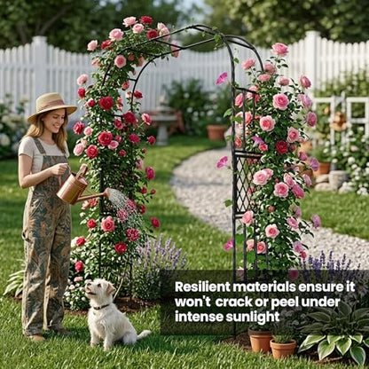 Heavy Duty Garden Arch Trellis,70.9 x 98.4 in, with Lattice - size: 70.9 x 98.4 x 15.4 Inch