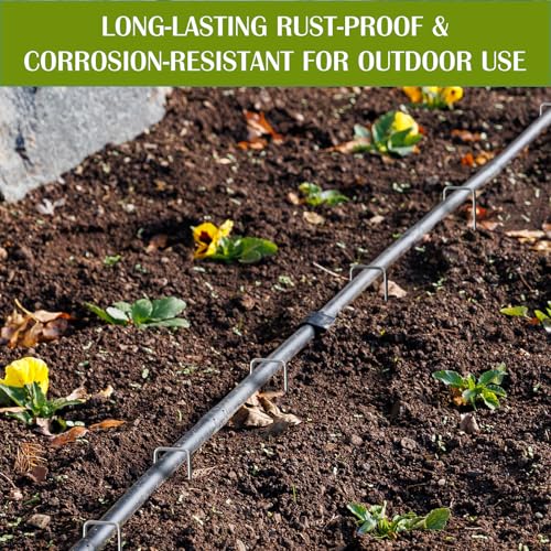 Whonline 75 Pack Landscape Staples 6 Inch, Galvanized Garden Stakes - color: 6 Inch-75 Pcs