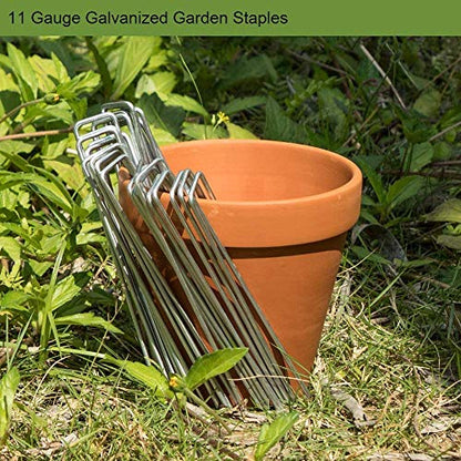 AAGUT Landscape Staples 6 Inch Galvanized Anti-Rust Garden Stakes 11 Gauge - color: Silver, size: 6'' x 50Pcs-11Ga