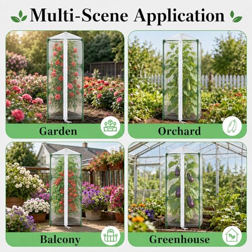 Halatool Garden Tomato Plant Cover Netting, Fits 40–55" Tomato Cages - size: 45 Inch