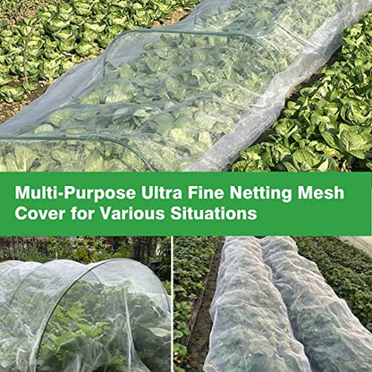 Garden Netting 10x33ft - Ultra Fine Mesh Insect Bug Screen Barrier - size: 10'x33'