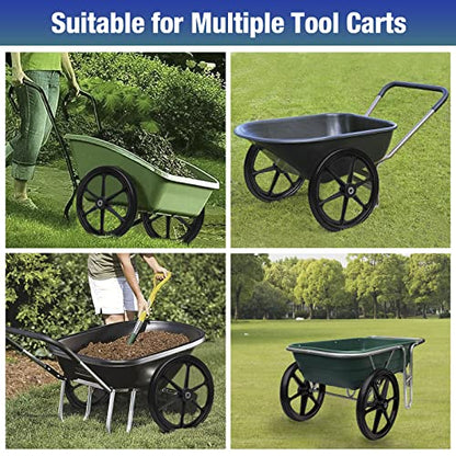 2 PCS 20" PU Flat Free Tire with 3/4'' and 5/8'' Bearings, Non-inflated Tires and Wheels, 20x2 Inch Wheel for Wheelbarrow, Carts, Garden Trailers