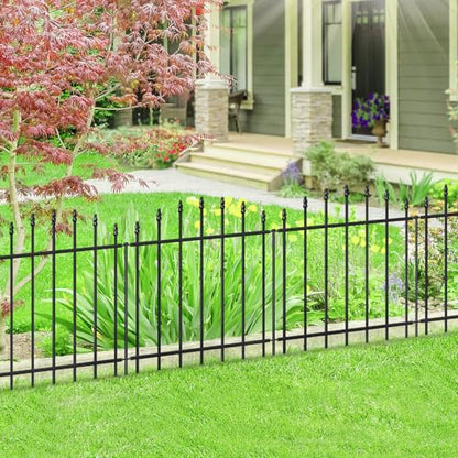 26” x 12’ No-Dig Metal Garden Fence with Stakes, Panels Fencing for Dogs - size: Roman Col 26″H x 12ft (6Panels)