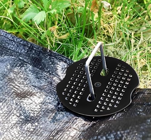 4 Inch 200 PCS Galvanized Landscape Staples with 200 PCS Gasket, Landscape Fabric Pins Stakes Lawn Ground Cover Graden Staples Spikes Weed Barrier Stakes - size: 4" 200 Pack