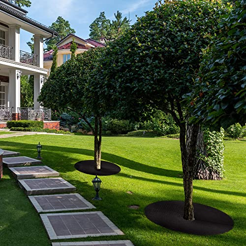 32.5" Non-Woven Tree Mulch Ring, 2 Pack Weed Barrier Mat,Degradable Tree Mulch Used to inhibit Weed Growth and Landscape Weed Control Plant Root Protection - color: Black-2pack-32.5"
