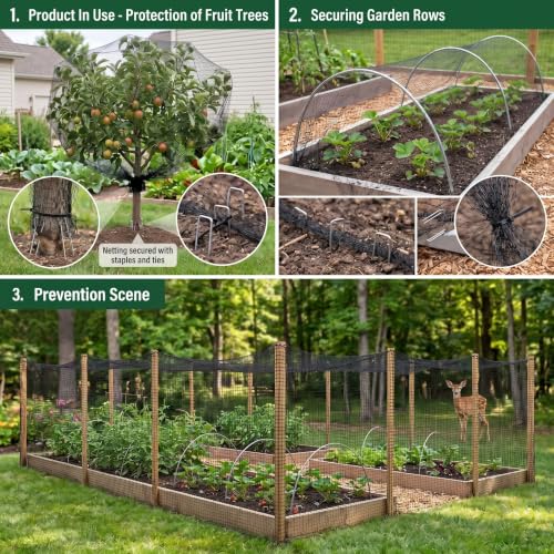 2 Roll Deer Fence Netting, 7.5 x 200 ft Heavy Duty Garden Netting
