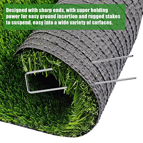 6 Inch Landscape Staples Garden Stakes with Gasket, Landscape Fabric Pins - size: 100Pcs