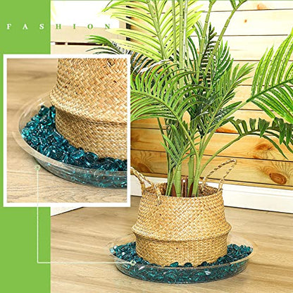 Shellwei 18 Pack 20 Inch Plastic Plant Saucers Extra Large Clear Flower Pot Drip Trays Plants Drip Tray Plant Drainage Tray Plants Saucer Trays for Indoors Outdoors - size: 20 Inch
