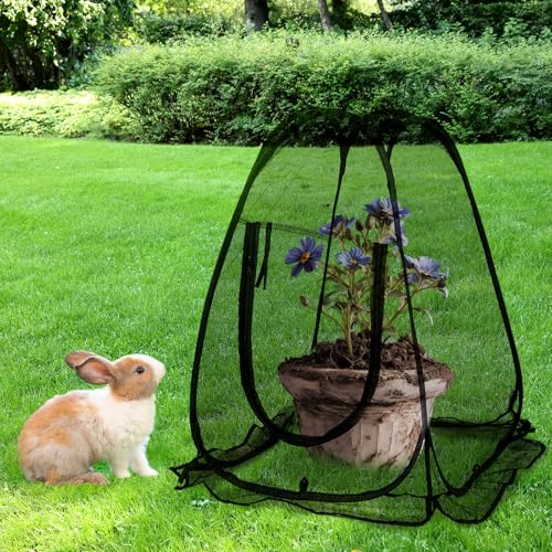 4 Pack Pop up Mesh Plant Protectors from Animals 28x 28x 34 Inch Plant Netting Pest Guard Cover Each Set with 8 Stakes and 1 Carry Bag for Protect Vegetable Fruit Flower from Bird Insect - style: Tapered