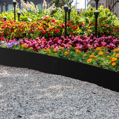 6 Pack Metal Edging for Landscaping, 41" L × 9" H Garden Edging - color: Black, size: 9.4 Inch