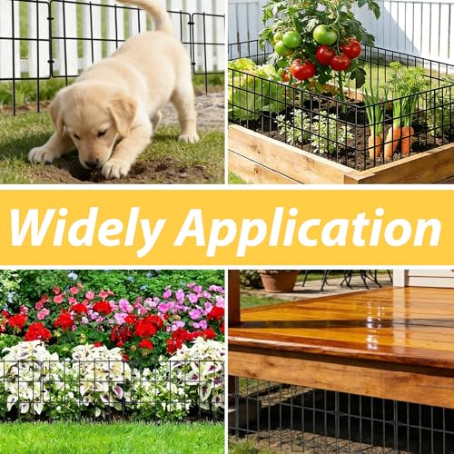 Animal Barrier Fence 17 in (H) X 27 Ft (L), Dig Defence Animal Barrier 25 Panels, Metal Garden Fence Blockers, Fence Barrier for Bottom of Fence for Dogs, Rabbits, Groundhog