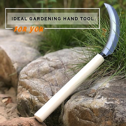 Grass Sickle Hoe Gardening Handheld Tool Weeding Tools for Garden (White) - color: White