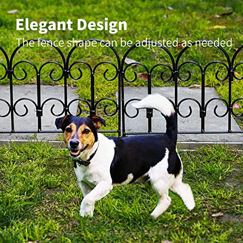 Garden Edging Border Decorative Fences Panel 18" W x 16" H 5 Pack for Flower Bed Edging Rustproof Dog Animal Barrier Fencing for Yard Metal Black