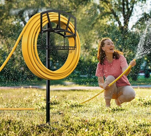 Fire Beauty Freestanding Steel Garden Hose Holder for Yard Lawn Outdoor - style: Noble design