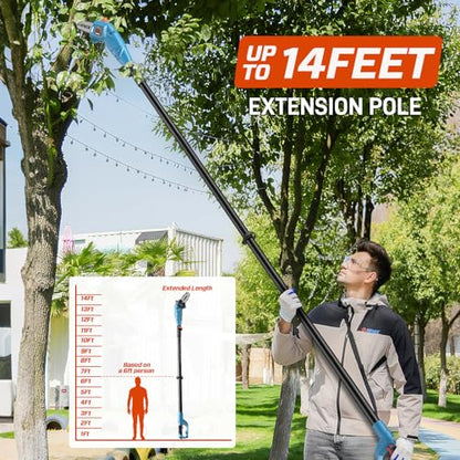 SENIX CSPE6.5-M 6.5 Amp Corded Electric Pole Saw with 8-Inch Bar and Chain, Chain Saw Tree Trimmer with Adjustable Extension Pole, Shoulder Strap Included - style: 6.5A Electric Saw