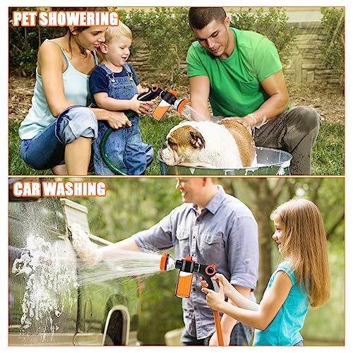 Dog Washing Hose Attachment Upgrade 8-in-1 Sprayer, Grooming Glove & Brush