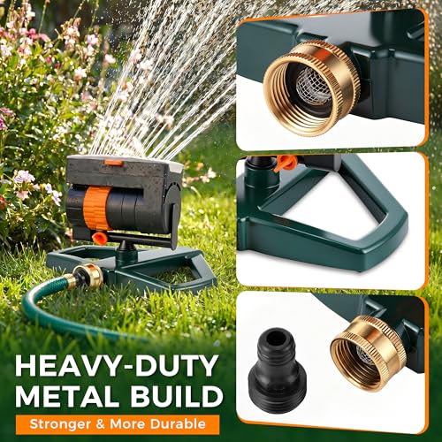 4 Way Adjustable Mini Turbo Oscillating Lawn Sprinkler(Weighted Base) - style: Metal Weighted Base