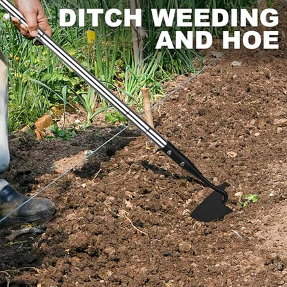 YEELOR Warren Hoe with 57-inch Stainless Steel Long Handle - style: Triangle hoe