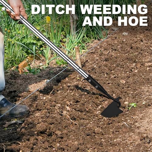 YEELOR Warren Hoe with 57-inch Stainless Steel Long Handle - style: Triangle hoe