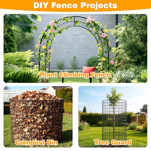 Black PVC Coated Welded Wire Fencing, 36in High x 100ft Long, 2 inch x 2 inch 16GA 2/3/4/5/6 Ft Tall Welded Wire Fence Rolls, Black Metal Garden Fence Wire Roll Garden Fencing for Yard - color: Black, size: 2"x2" 16GA 36" x 100'